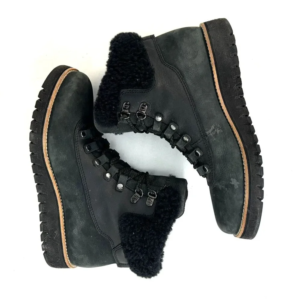 Cole Haan Zero Grand Explorer Waterproof W07997 Black Leather Hiking Boots SZ 8